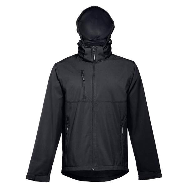 THC ZAGREB. Giacca softshell da uomo in poliestere ed elastan - Nero