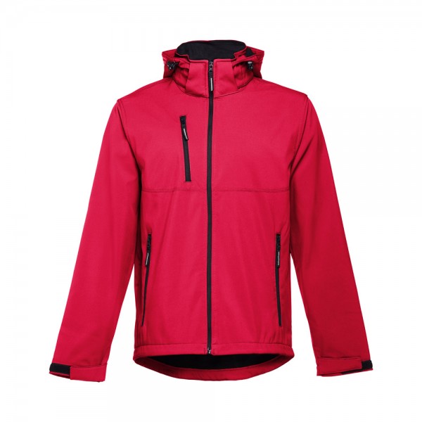 THC ZAGREB. Giacca softshell da uomo in poliestere ed elastan - Rosso