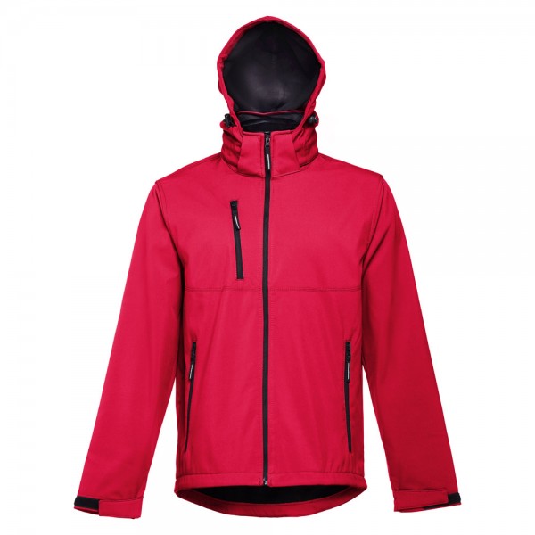 THC ZAGREB. Giacca softshell da uomo in poliestere ed elastan - Rosso