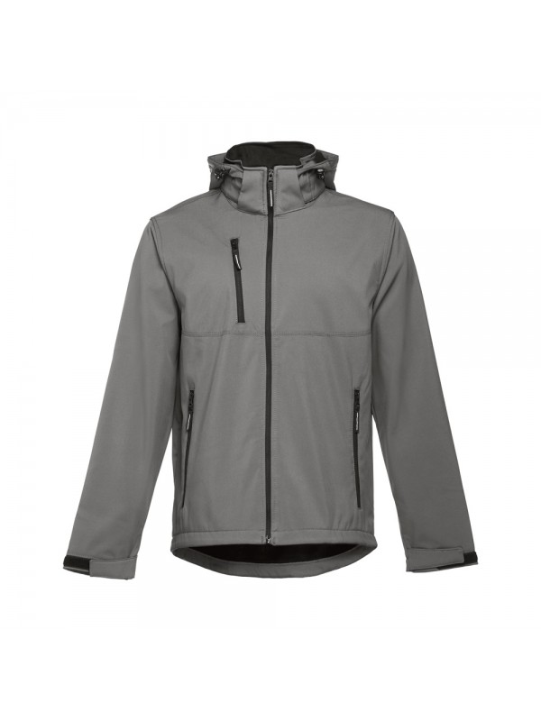 THC ZAGREB. Giacca softshell da uomo in poliestere ed elastan - Grigio