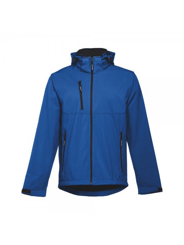 THC ZAGREB. Giacca softshell da uomo in poliestere ed elastan - Blu reale
