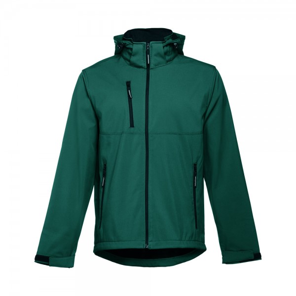 THC ZAGREB. Giacca softshell da uomo in poliestere ed elastan - Verde scuro