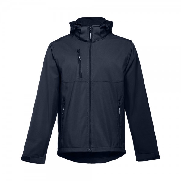 THC ZAGREB. Giacca softshell da uomo in poliestere ed elastan - Blu scuro