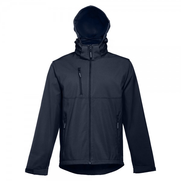 THC ZAGREB. Giacca softshell da uomo in poliestere ed elastan - Blu scuro