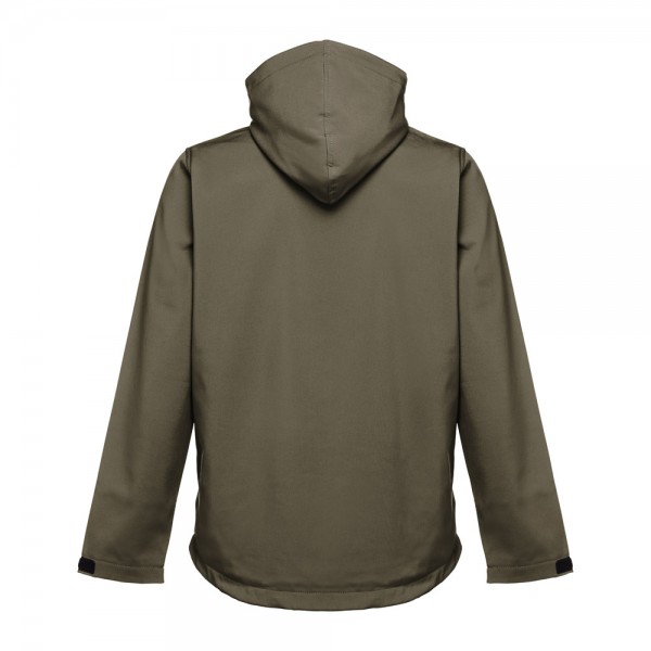 THC ZAGREB. Giacca softshell da uomo in poliestere ed elastan - Verde militare