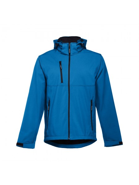 THC ZAGREB. Giacca softshell da uomo in poliestere ed elastan - Blu petrolio THC ZAGREB. Giacca softshell da uomo in poliestere ed elastan - Blu petrolio