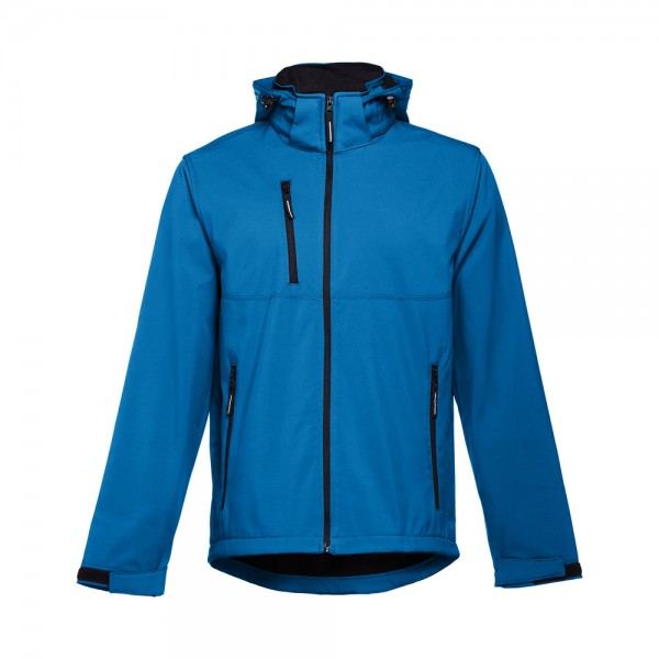 THC ZAGREB. Giacca softshell da uomo in poliestere ed elastan - Blu petrolio