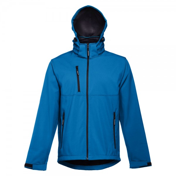 THC ZAGREB. Giacca softshell da uomo in poliestere ed elastan - Blu petrolio