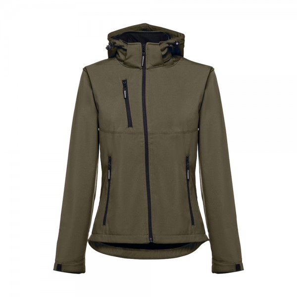 THC ZAGREB WOMEN. Giacca softshell da donna sfiancata - Verde militare