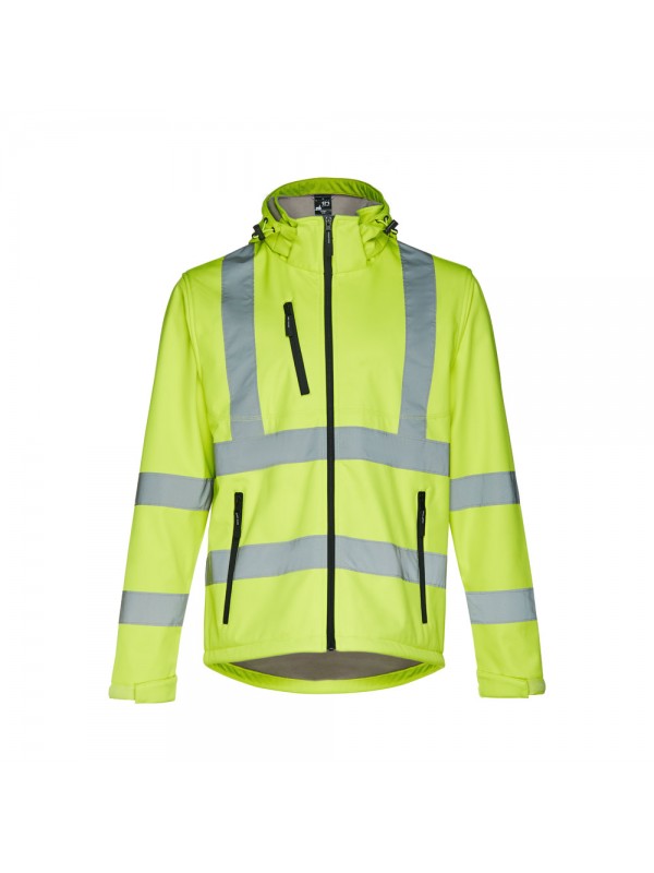 THC ZAGREB WORK. Giacca softshell alta visibilità (unisex) - Giallo hexachrome
