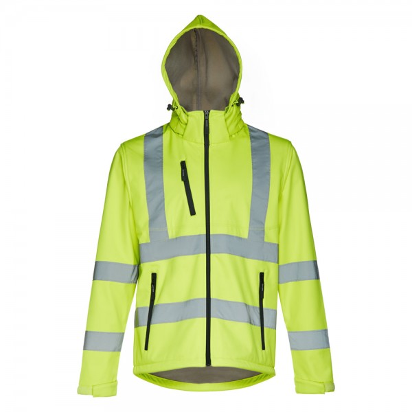 THC ZAGREB WORK. Giacca softshell alta visibilità (unisex) - Giallo hexachrome