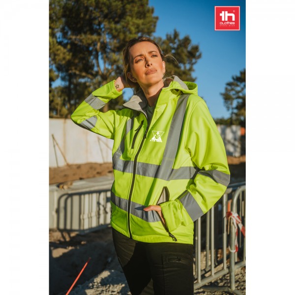 THC ZAGREB WORK. Giacca softshell alta visibilità (unisex) - Giallo hexachrome