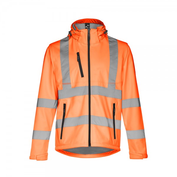 THC ZAGREB WORK. Giacca softshell alta visibilità (unisex) - Arancione hexachrome