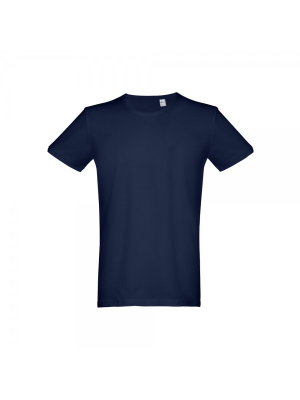 THC SAN MARINO. T-shirt da uomo a maniche corte in cotone piqué - Blu THC SAN MARINO. T-shirt da uomo a maniche corte in cotone piqué - Blu