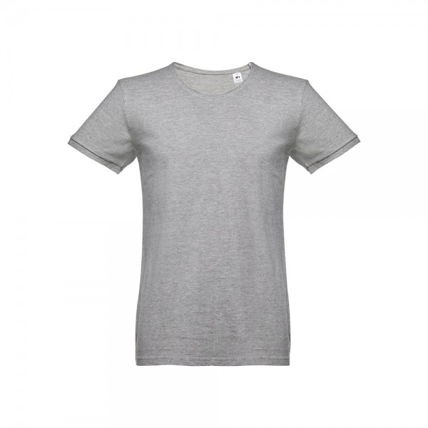 THC SAN MARINO. T-shirt da uomo a maniche corte in cotone piqué - Grigio chiaro mélange