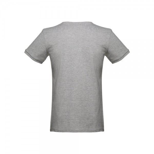 THC SAN MARINO. T-shirt da uomo a maniche corte in cotone piqué - Grigio chiaro mélange