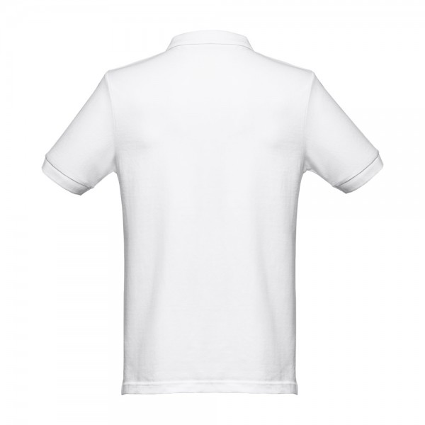 THC MONACO WH. Polo da uomo a maniche corte in cotone cardato - Bianco