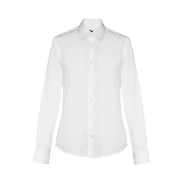 THC PARIS WOMEN WH. Camicia in popeline a maniche lunghe da donna. colore bianco - Bianco