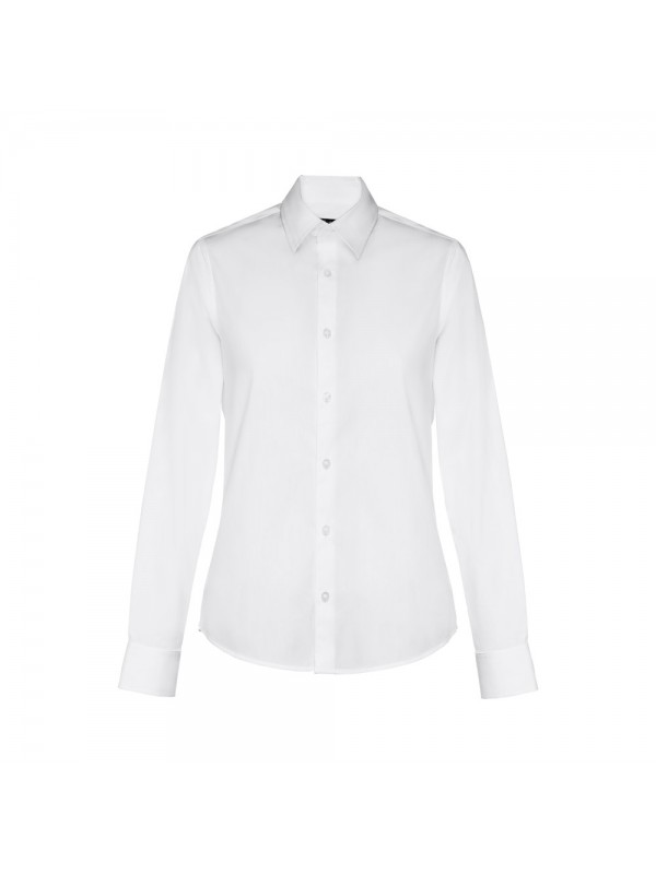 THC PARIS WOMEN WH. Camicia in popeline a maniche lunghe da donna. colore bianco - Bianco THC PARIS WOMEN WH. Camicia in popeline a maniche lunghe da donna. colore bianco - Bianco