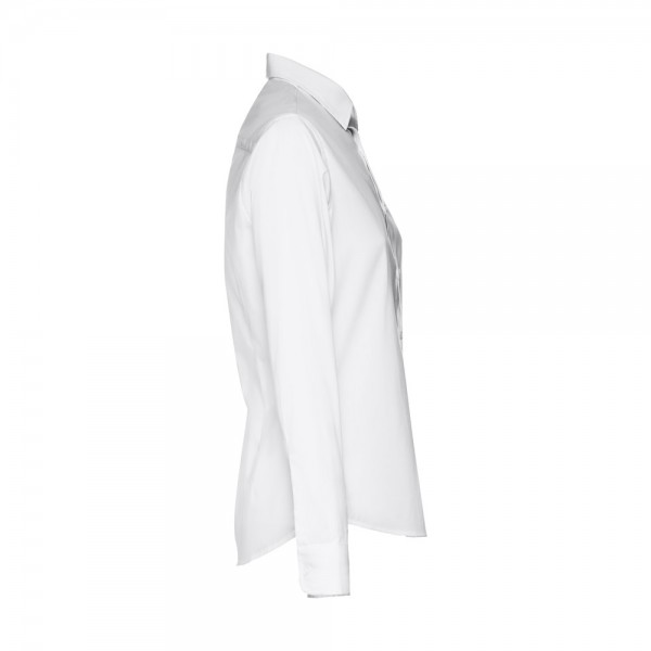 THC PARIS WOMEN WH. Camicia in popeline a maniche lunghe da donna. colore bianco - Bianco