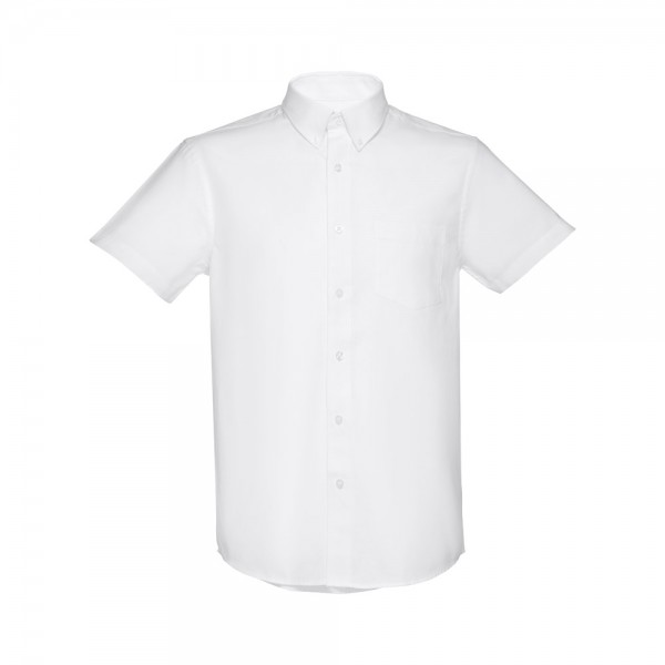 THC LONDON WH. Camicia oxford da uomo a maniche corte. Colore bianco - Bianco