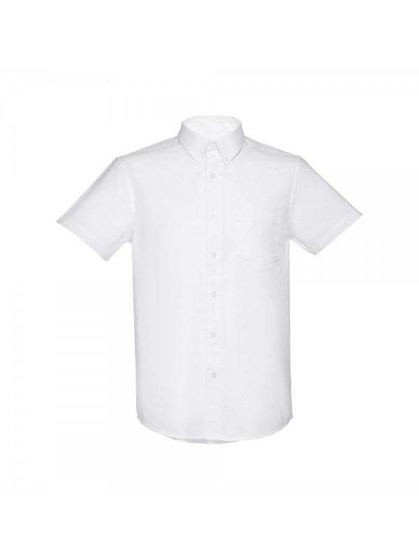 THC LONDON WH. Camicia oxford da uomo a maniche corte. Colore bianco - Bianco THC LONDON WH. Camicia oxford da uomo a maniche corte. Colore bianco - Bianco