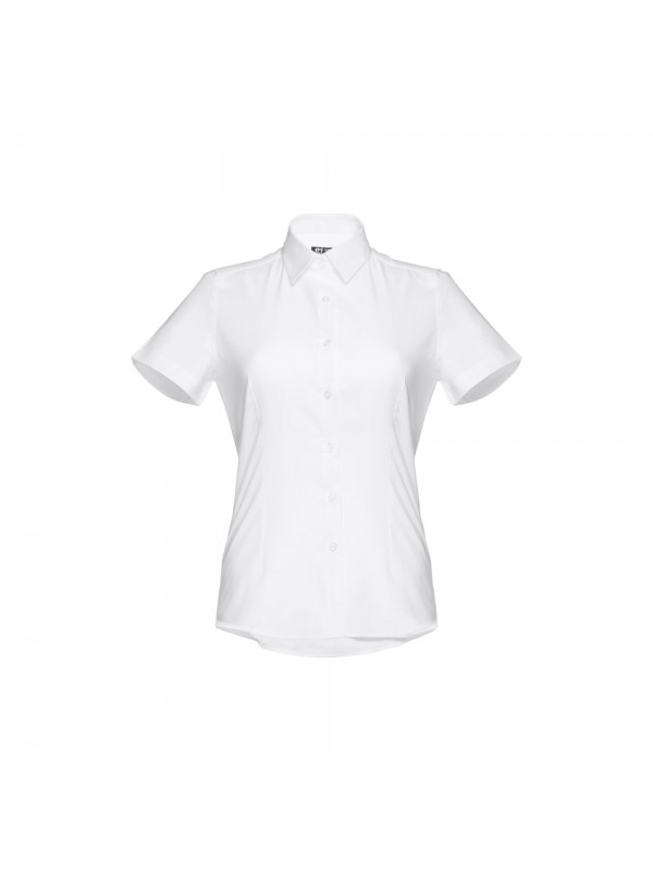THC LONDON WOMEN WH. Camicia oxford da donna a maniche corte. Colore bianco - Bianco THC LONDON WOMEN WH. Camicia oxford da donna a maniche corte. Colore bianco - Bianco