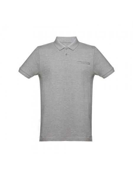 THC DHAKA. Polo da uomo - Grigio chiaro mélange THC DHAKA. Polo da uomo - Grigio chiaro mélange