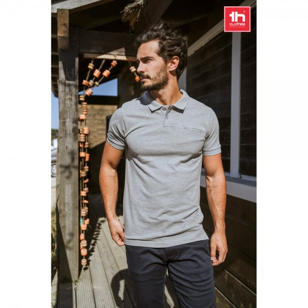 THC DHAKA. Polo da uomo - Grigio chiaro mélange
