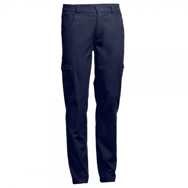 THC TALLINN. Pantaloni in cotone ed elastan - Blu scuro