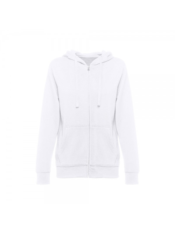 THC AMSTERDAM WOMEN WH. Felpa da donna con cappuccio e zip - Bianco THC AMSTERDAM WOMEN WH. Felpa da donna con cappuccio e zip - Bianco