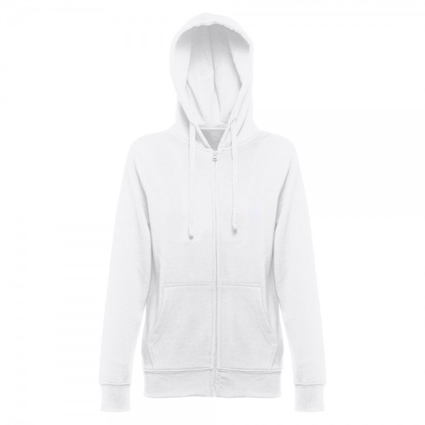 THC AMSTERDAM WOMEN WH. Felpa da donna con cappuccio e zip - Bianco