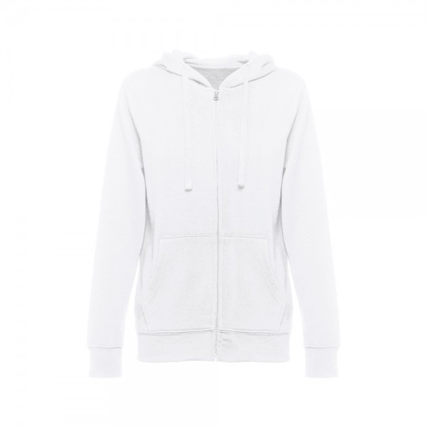 THC AMSTERDAM WOMEN WH. Felpa da donna con cappuccio e zip - Bianco