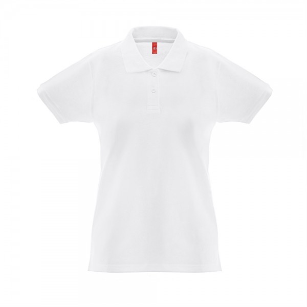 THC MONACO WOMEN WH. Polo da donna a maniche corte in cotone piqué - Bianco