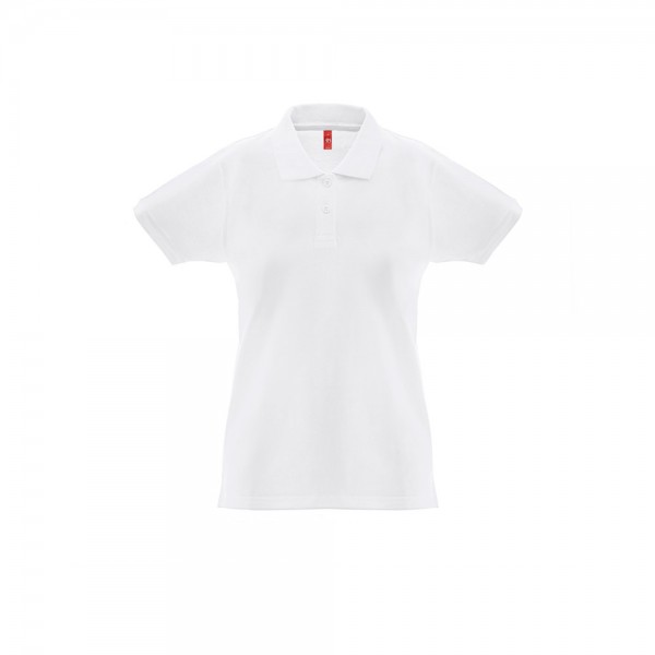 THC MONACO WOMEN WH. Polo da donna a maniche corte in cotone piqué - Bianco