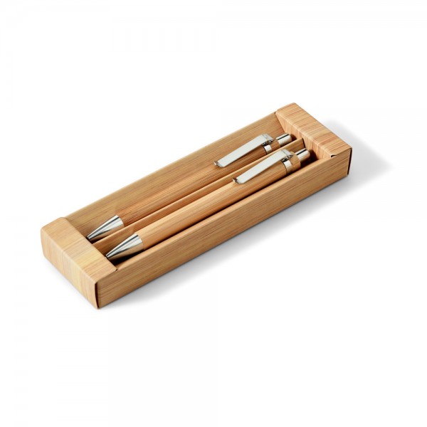 GREENY. Set con penna a sfera e matita portamine in bambù