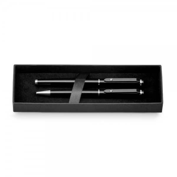 CALIOPE SET. Set con penna roller e penna a sfera in metallo