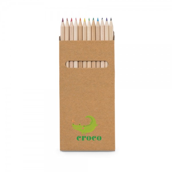 CROCO. Scatola con 12 matite colorate