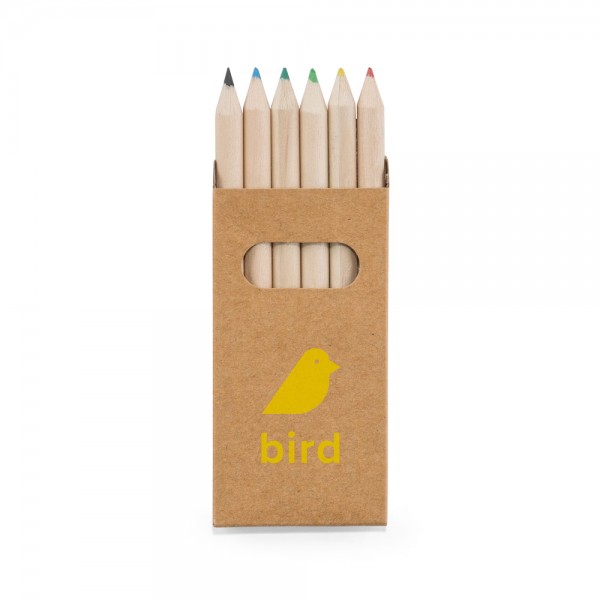 BIRD. Scatola con 6 matite colorate