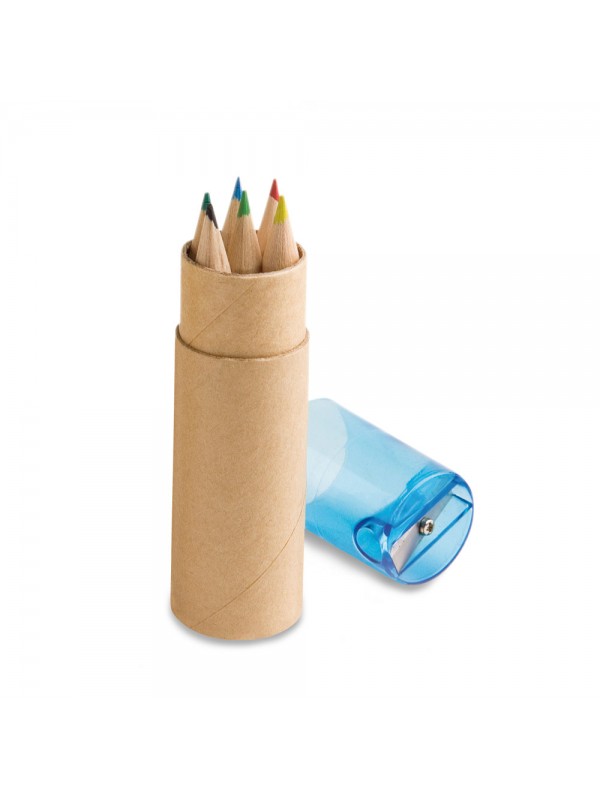 ROLS. Set di 6 matite colorate con temperino in confezione cilindrica ROLS. Set di 6 matite colorate con temperino in confezione cilindrica