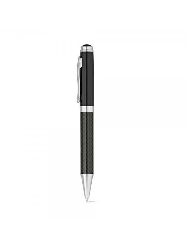 CHESS. Set con penna roller e penna a sfera in metallo e fibra di carbonio con meccanismo a rotazione CHESS. Set con penna roller e penna a sfera in metallo e fibra di carbonio con meccanismo a rotazione