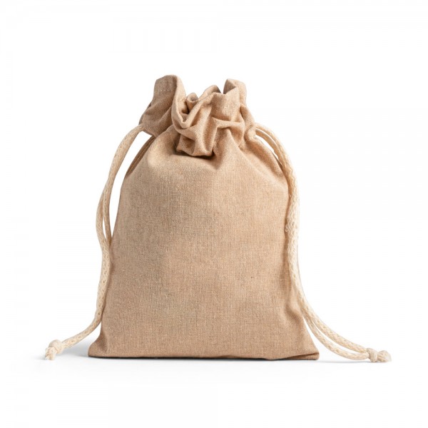 GIBRALTAR. Sacchetto regalo in cotone riciclato (70%), poliestere (30% rPET) (140 g/m²)