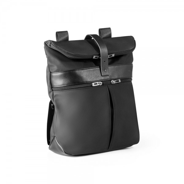 ROVER BACKPACK. Zaino in microfibra e PU - Nero