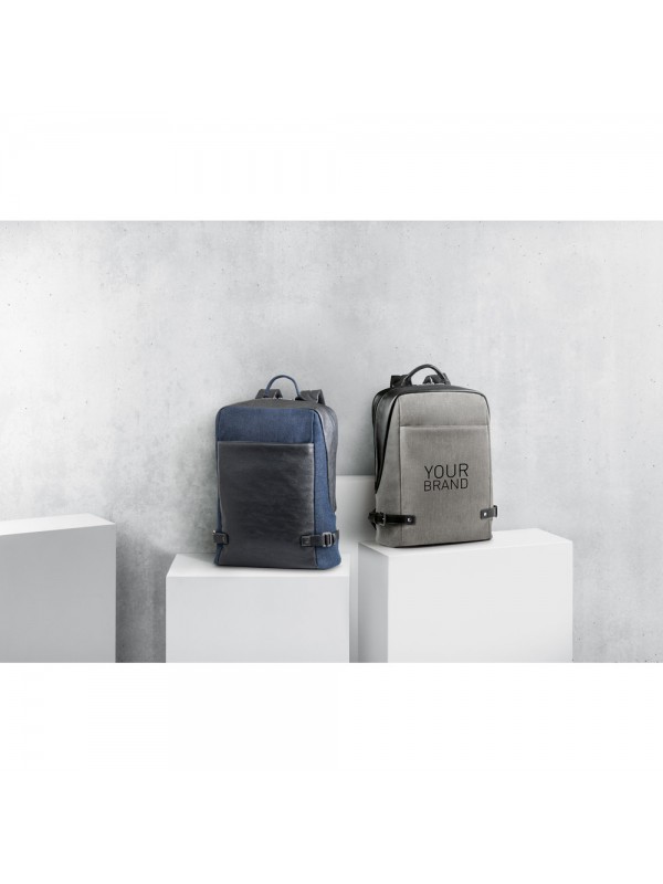 DIVERGENT BACKPACK I. Zaino porta PC fino a 15'6'' in denim e PU - Blu scuro DIVERGENT BACKPACK I. Zaino porta PC fino a 15'6'' in denim e PU - Blu scuro
