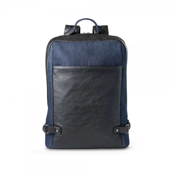 DIVERGENT BACKPACK I. Zaino porta PC fino a 15'6'' in denim e PU - Blu scuro