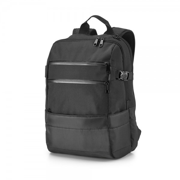 ZIPPERS BPACK. Zaino porta PC 15'6'' in 840D e 300D jacquard - Nero