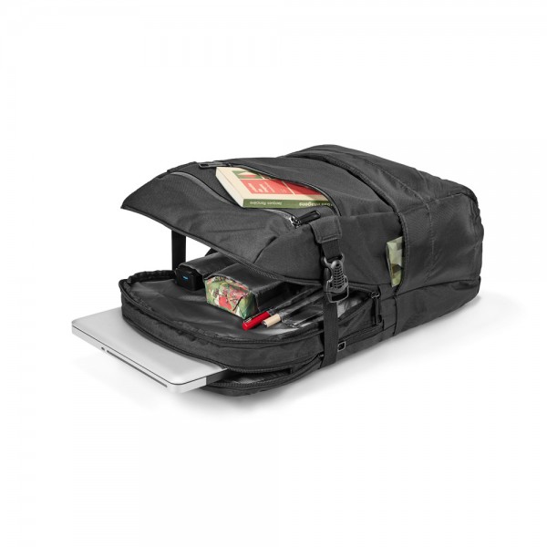 ZIPPERS BPACK. Zaino porta PC 15'6'' in 840D e 300D jacquard - Nero