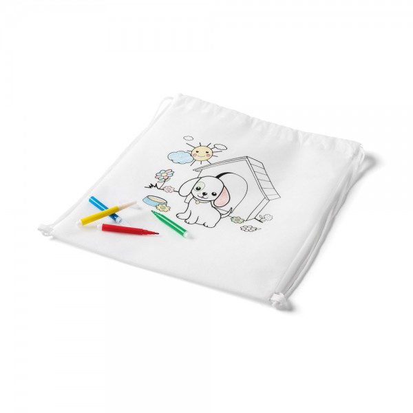 DRAWS. Zaino a sacca con disegno da colorare (80 g/m²)