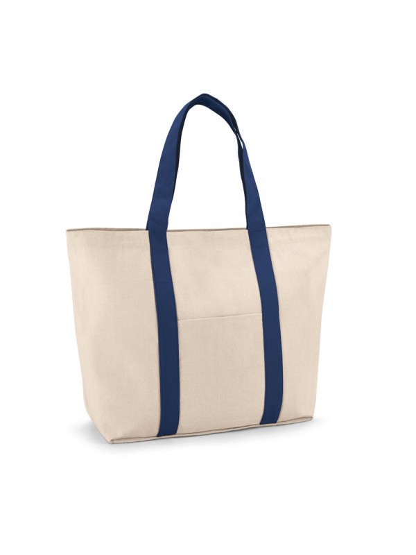 VILLE. Borsa 100% in tela di cotone con tasca interna e frontale (280 g/m²)