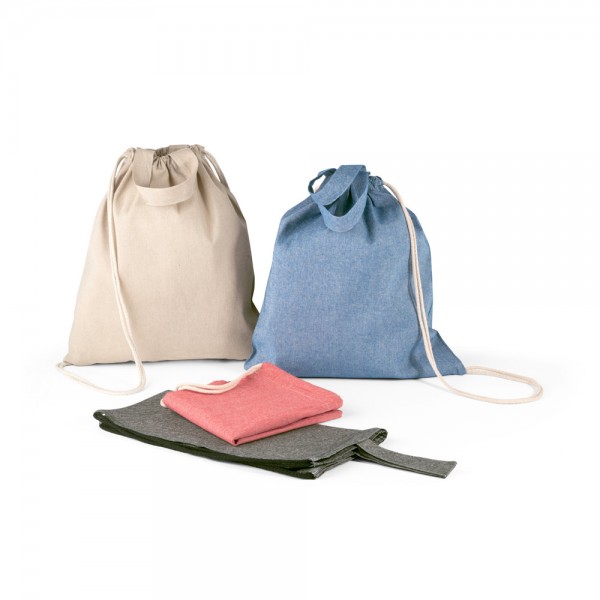 RISSANI. Zaino a sacca con cotone riciclato (70%) e poliestere (30% rPET) (140 g/m²)